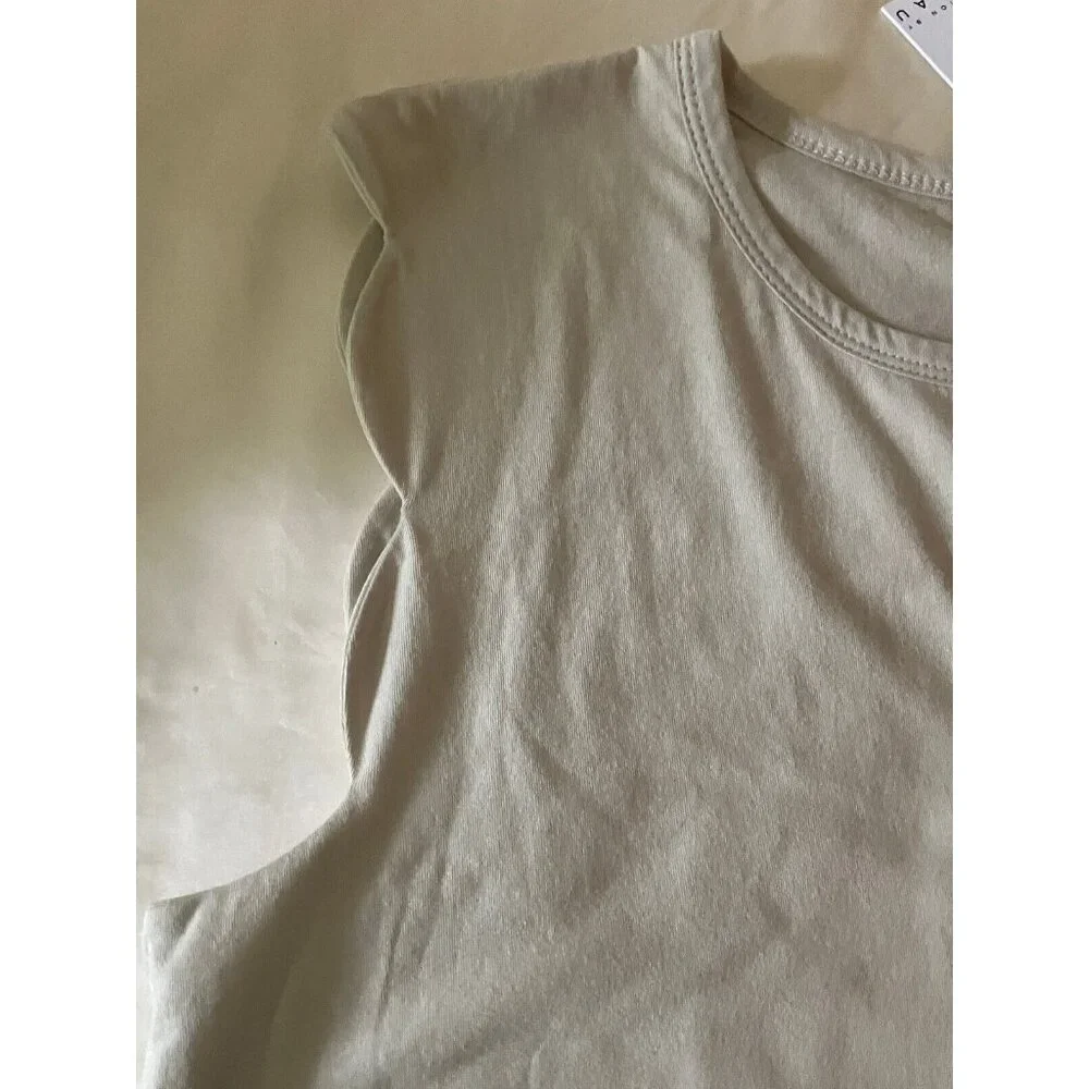 Bobeau Collection 100% Cotton Beige Blouse Top Sleeveless Size M - Picture 9 of 14